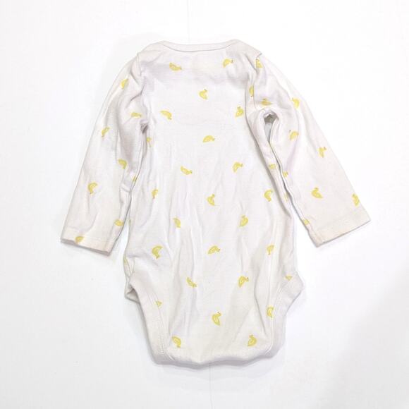Baby Boden Onesie Size 6-12m White Yellow Duck Long Sleeve - Picture 4 of 6